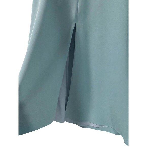 Lela Rose Robin’s Egg Blue Capelet Crepe Midi Dress Size 6 Formal - Picture 3 of 14